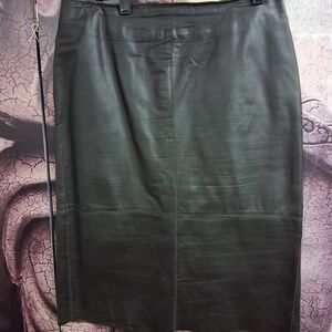Kennth Cole Black Leather Skirt